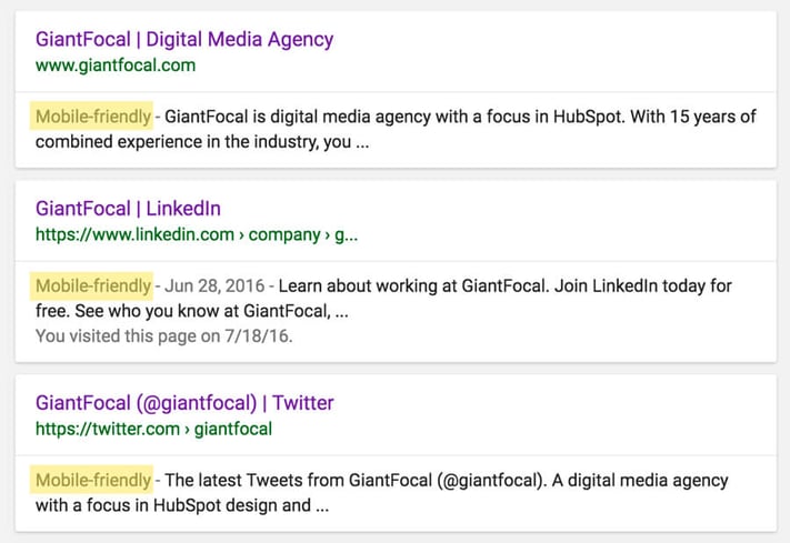 Google mobile-friendly label
