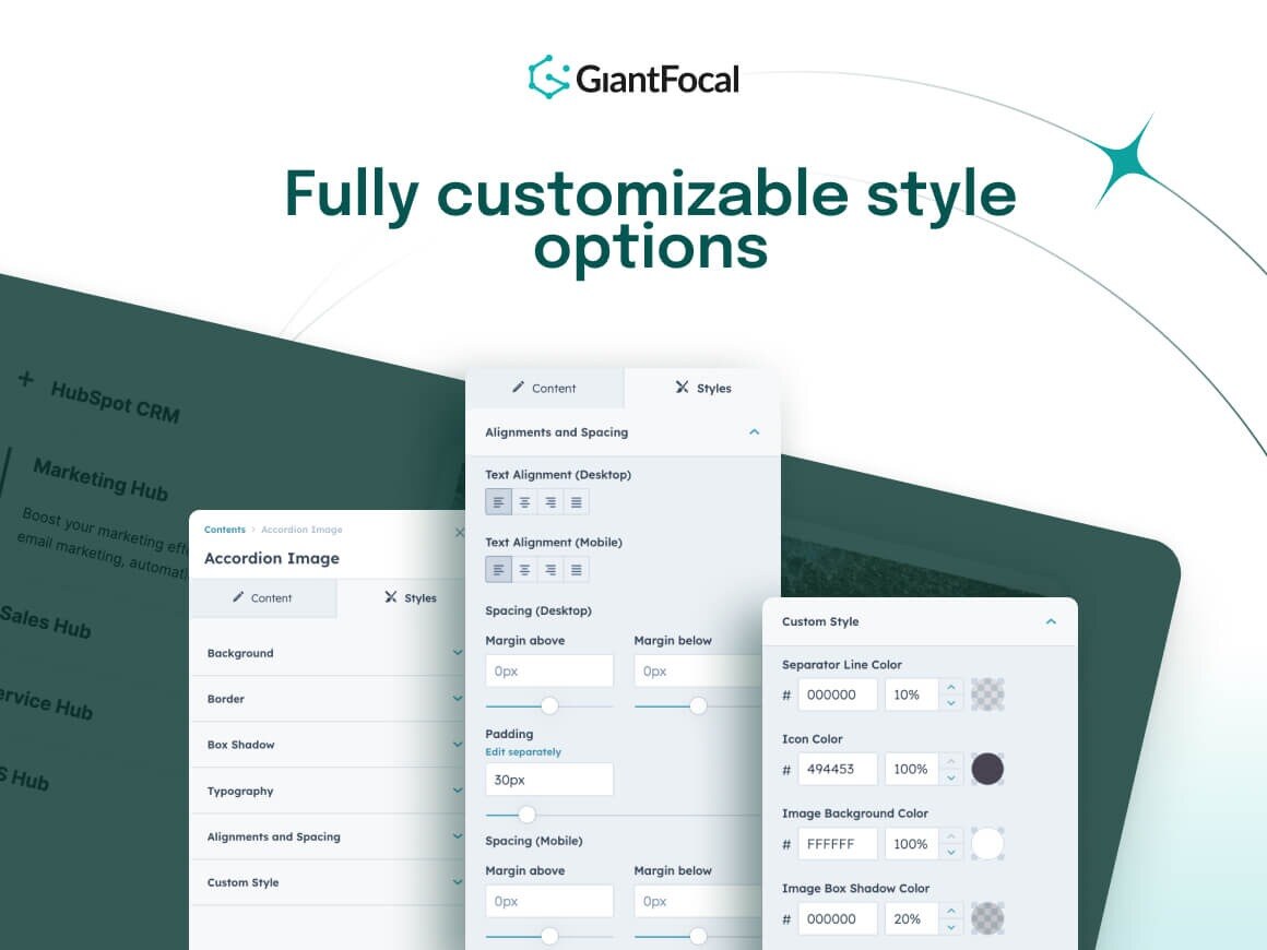 Fully customizable style options