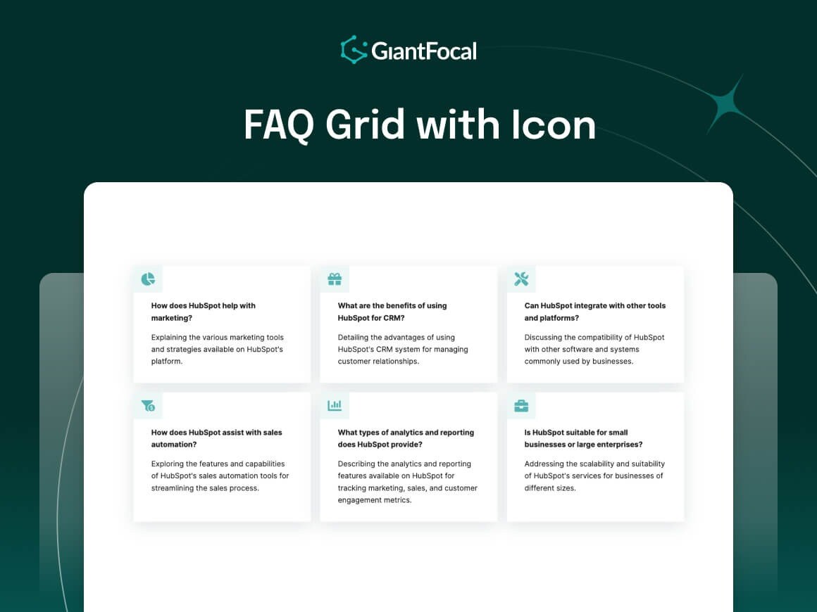FAQ Grid with Icon