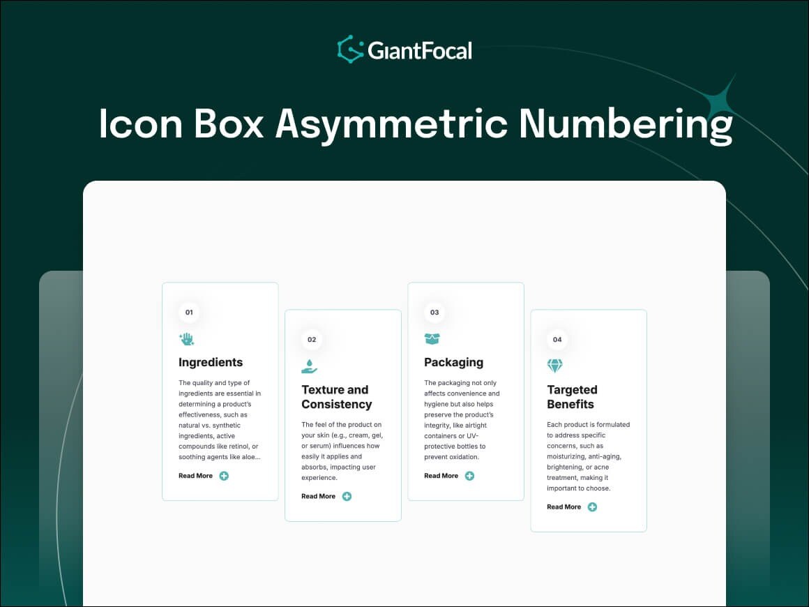Icon Box Asymmetric Numbering