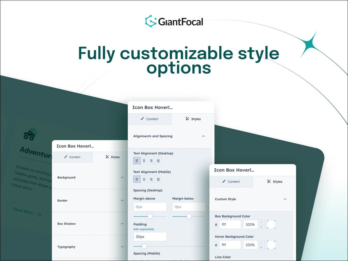 Fully customizable style options