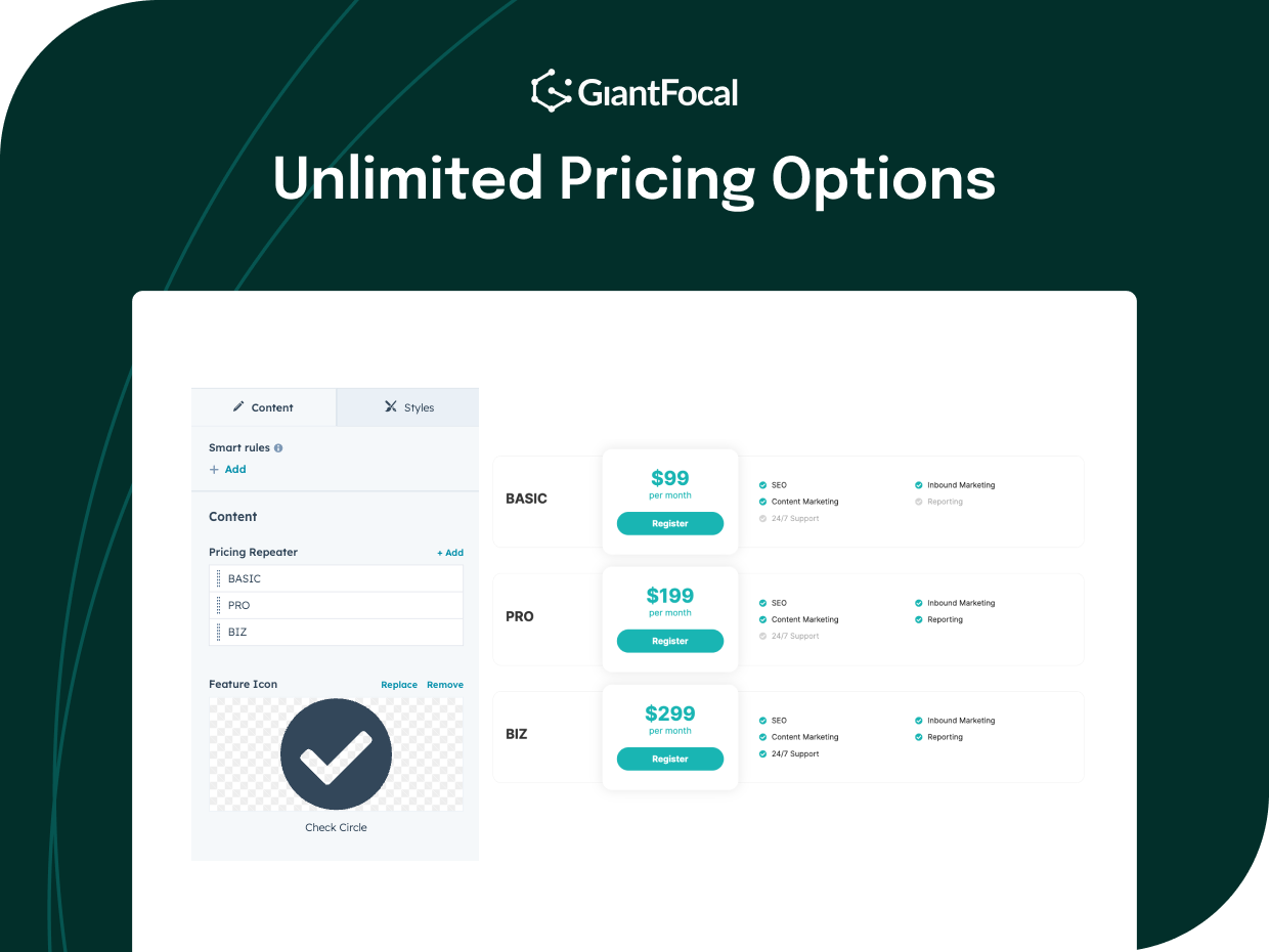 Unlimited pricing options
