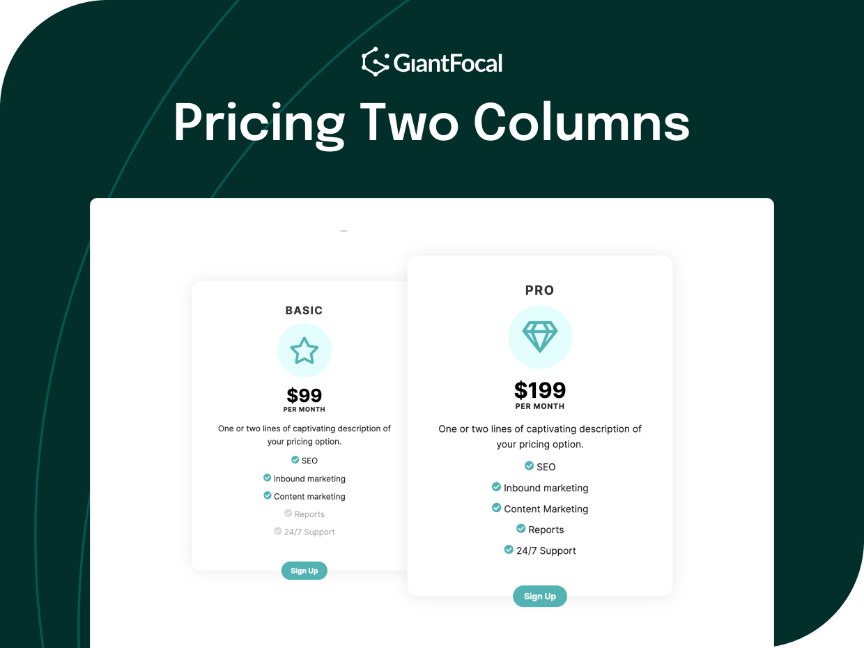 Pricing Two Columns