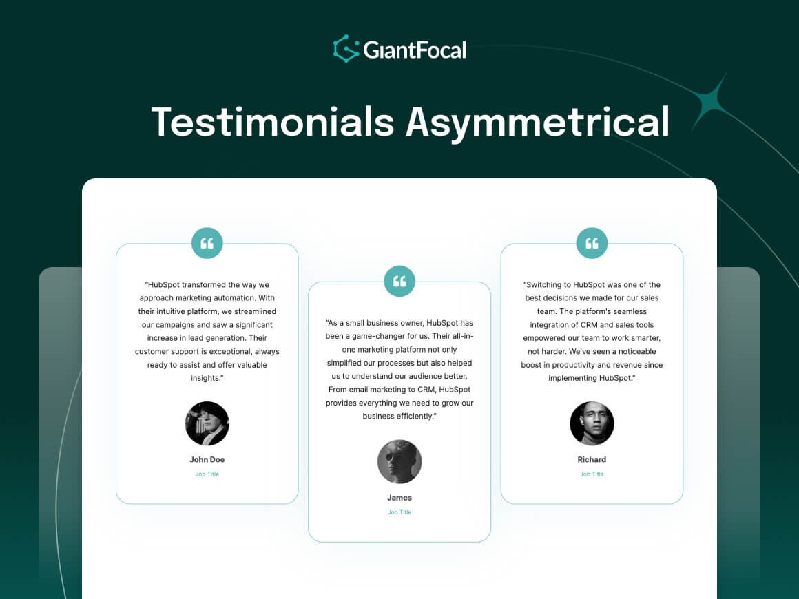 Testimonials Asymmetrical