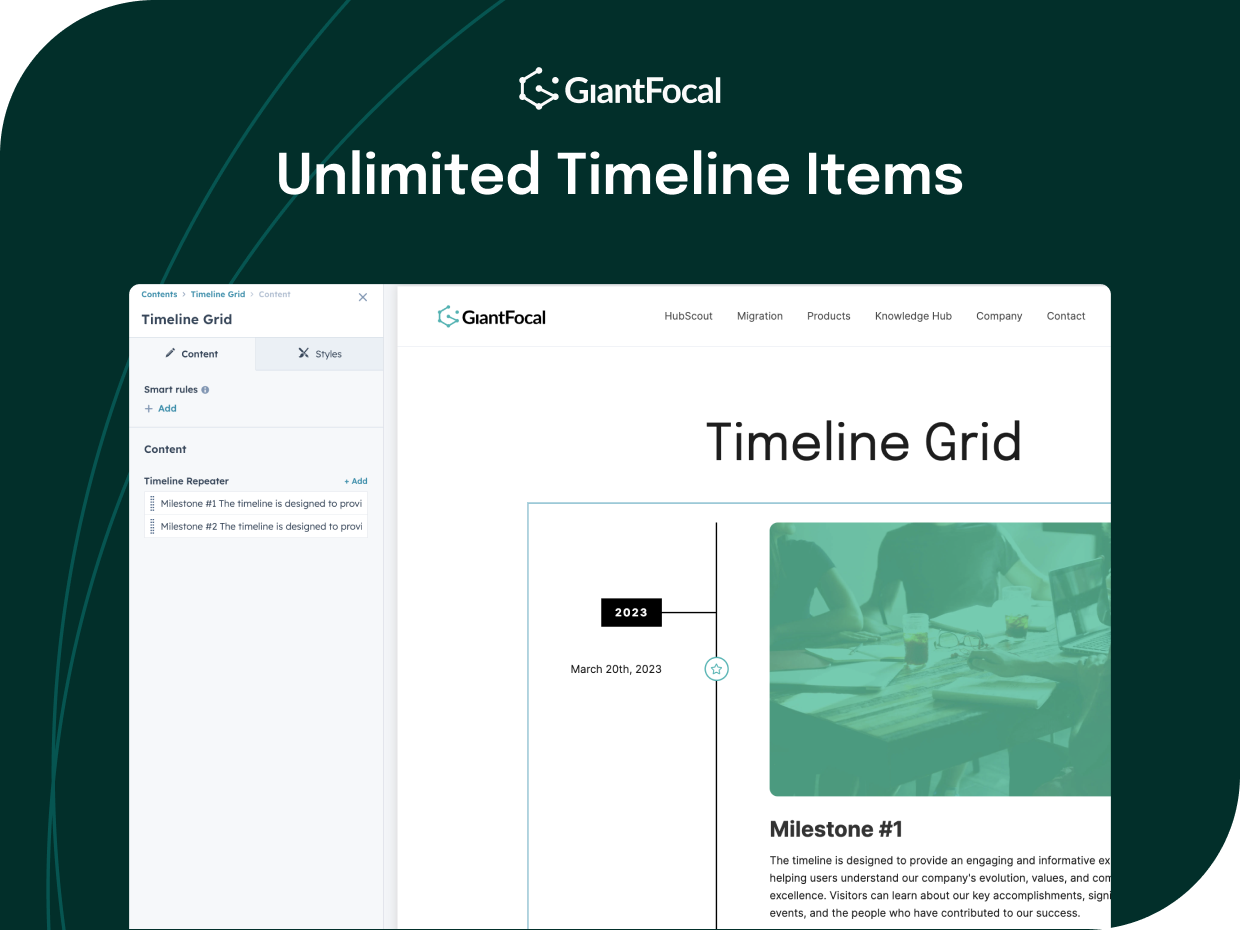 Unlimited timeline items